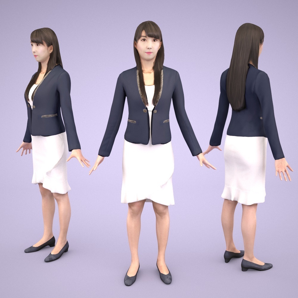 アニメーション付の3D人モデル 002_Rika