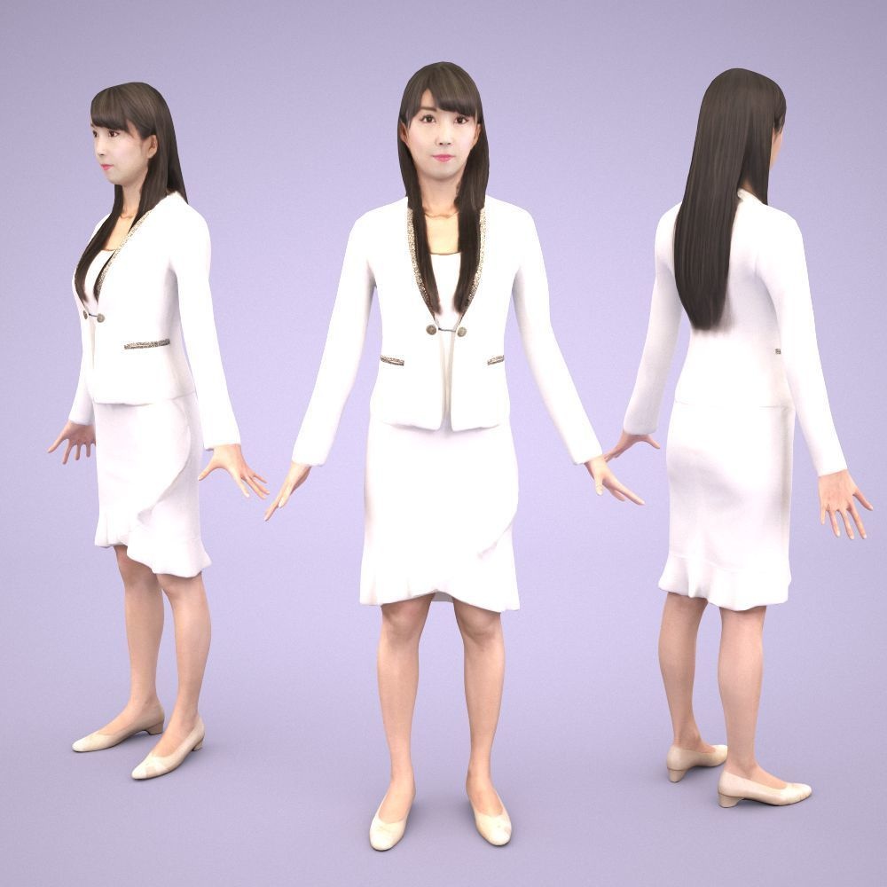 アニメーション付の3d人モデル 002 Rika 3d3d3d Booth