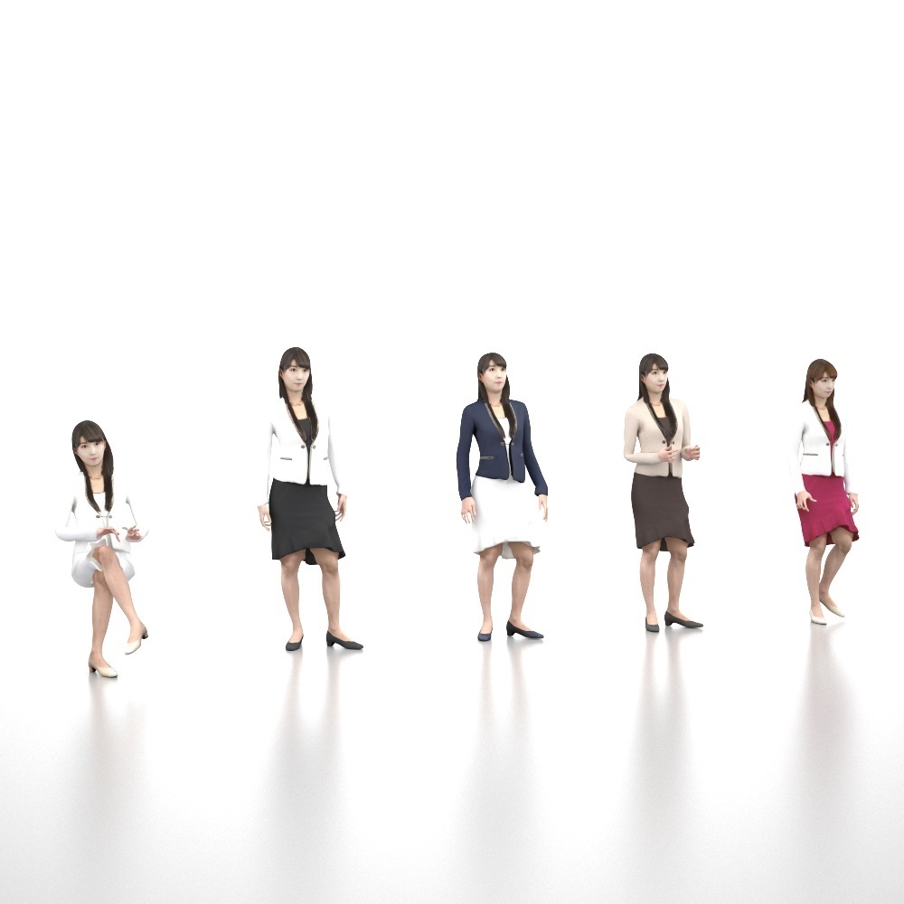 アニメーション付の3D人モデル 002_Rika