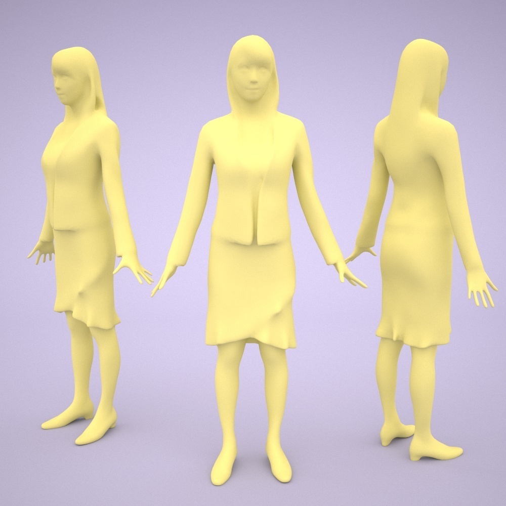 アニメーション付の3D人モデル 002_Rika