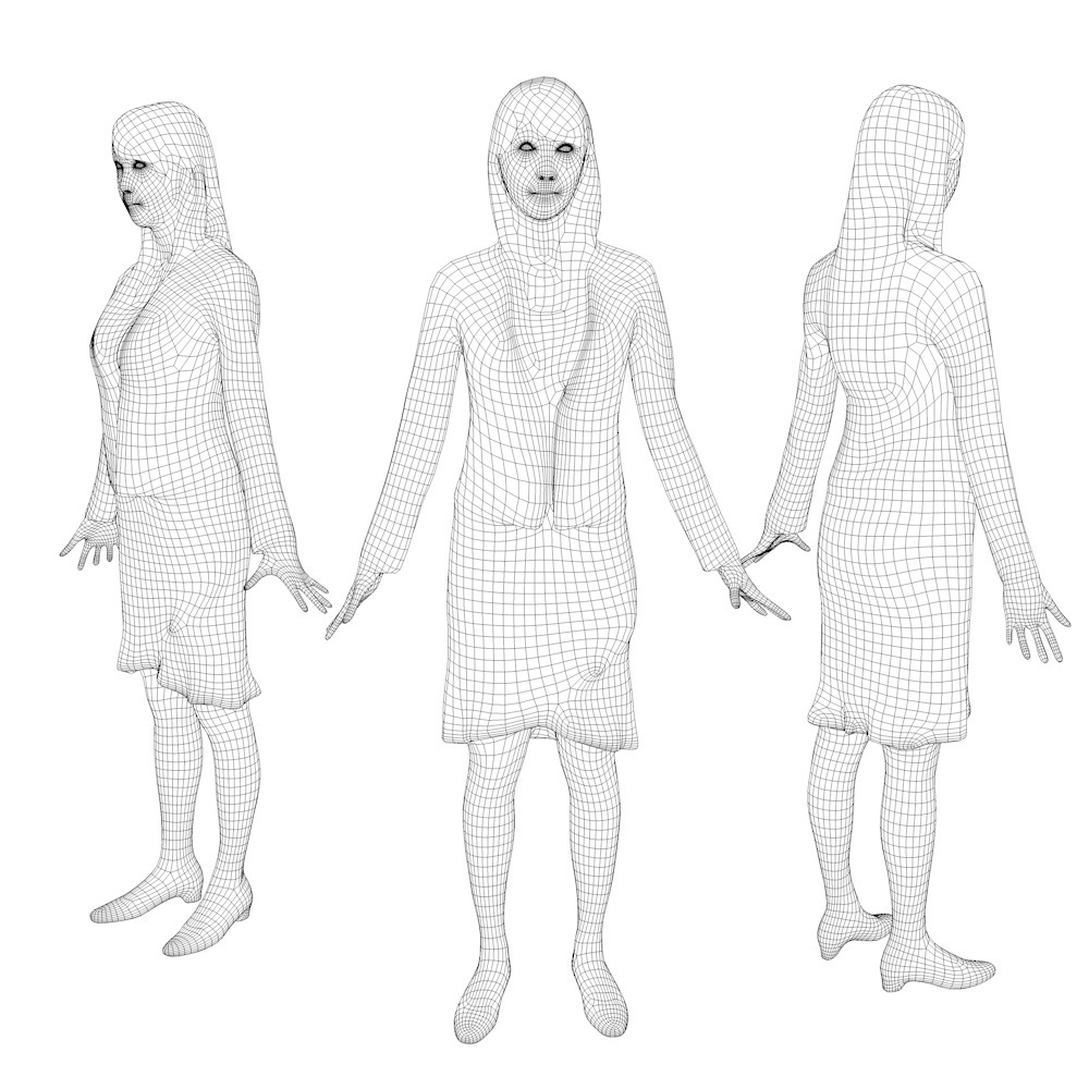 アニメーション付の3D人モデル 002_Rika