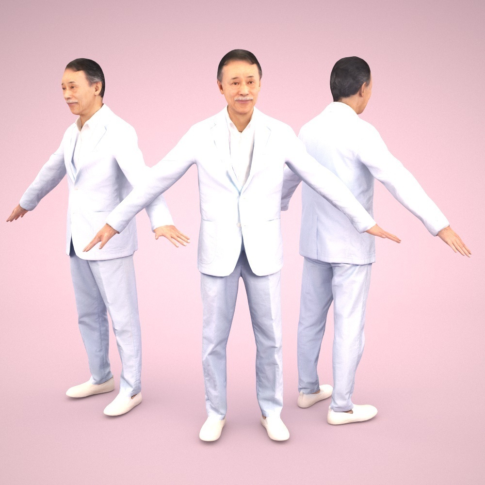 3D人モデルAポーズ10体セット Apose-set-004