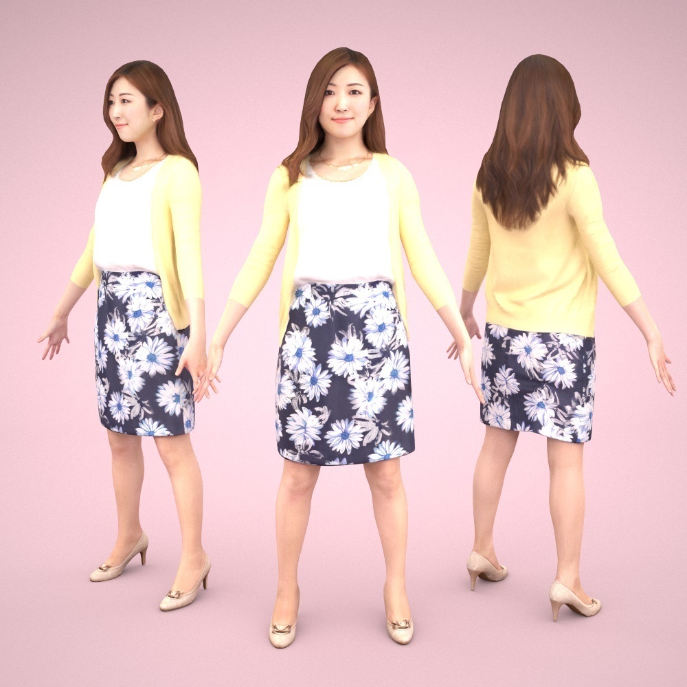 3D人モデルAポーズ10体セット Apose-set-004