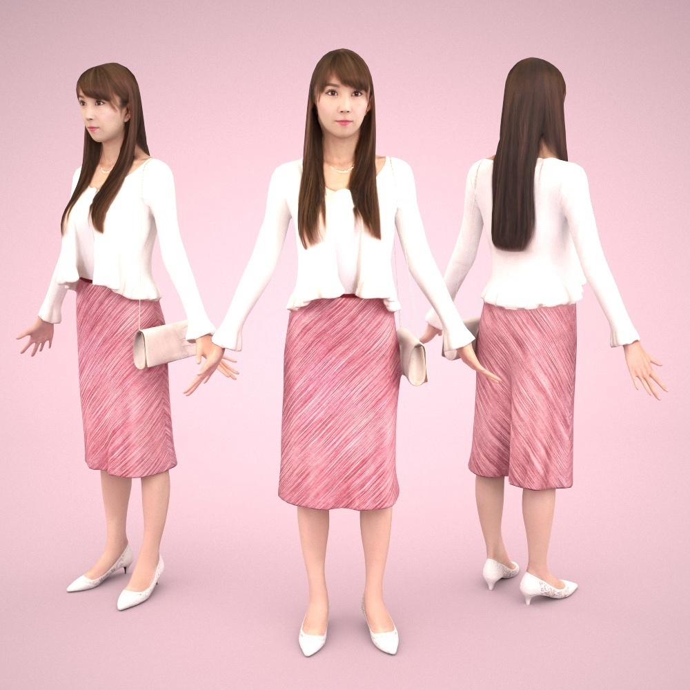 3D人モデルAポーズ10体セット Apose-set-004