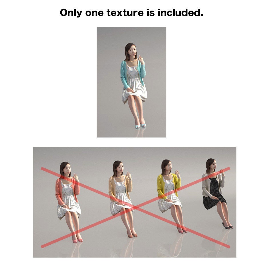 無料3D人モデル-ポーズド Free 3D model – 091_Aya