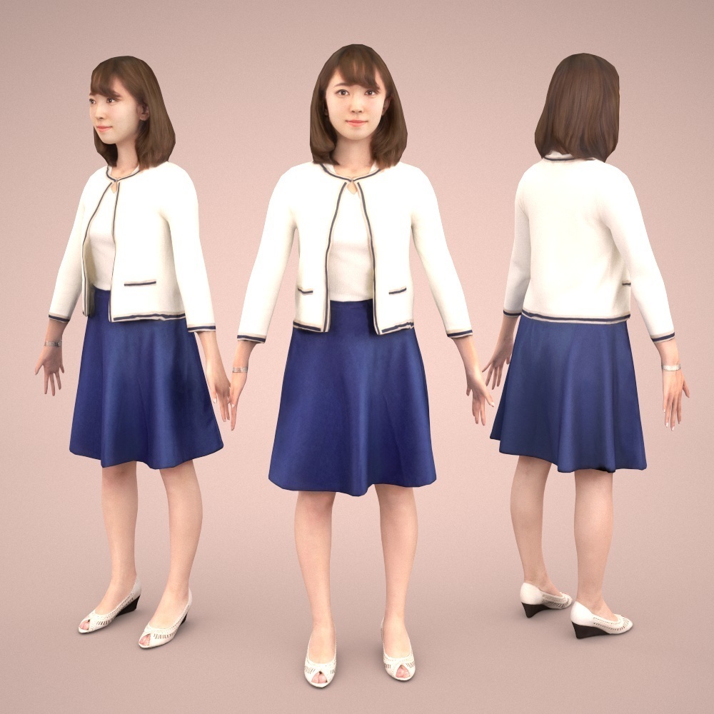 3D人モデルAポーズ10体セット Apose-set-003