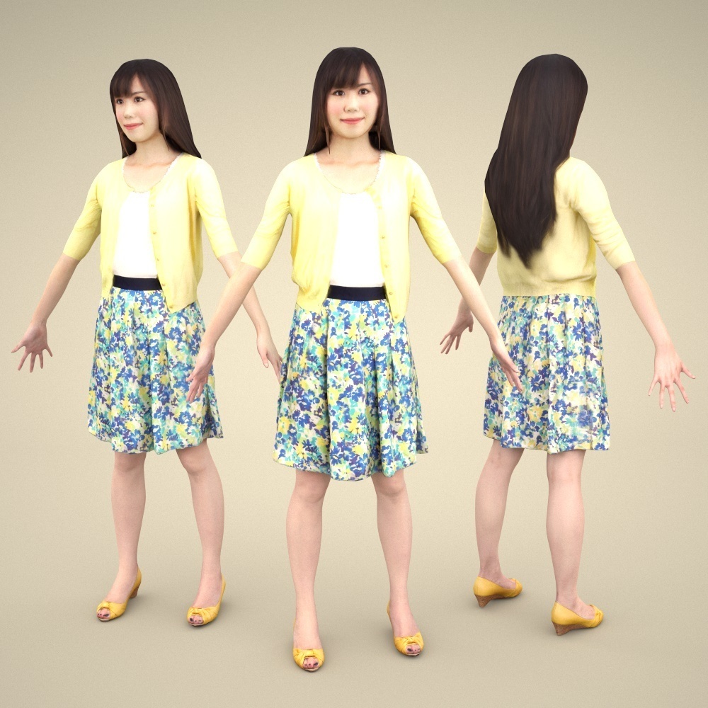 3D人モデルAポーズ10体セット Apose-set-002