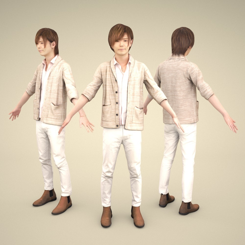 3D人モデルAポーズ10体セット Apose-set-002