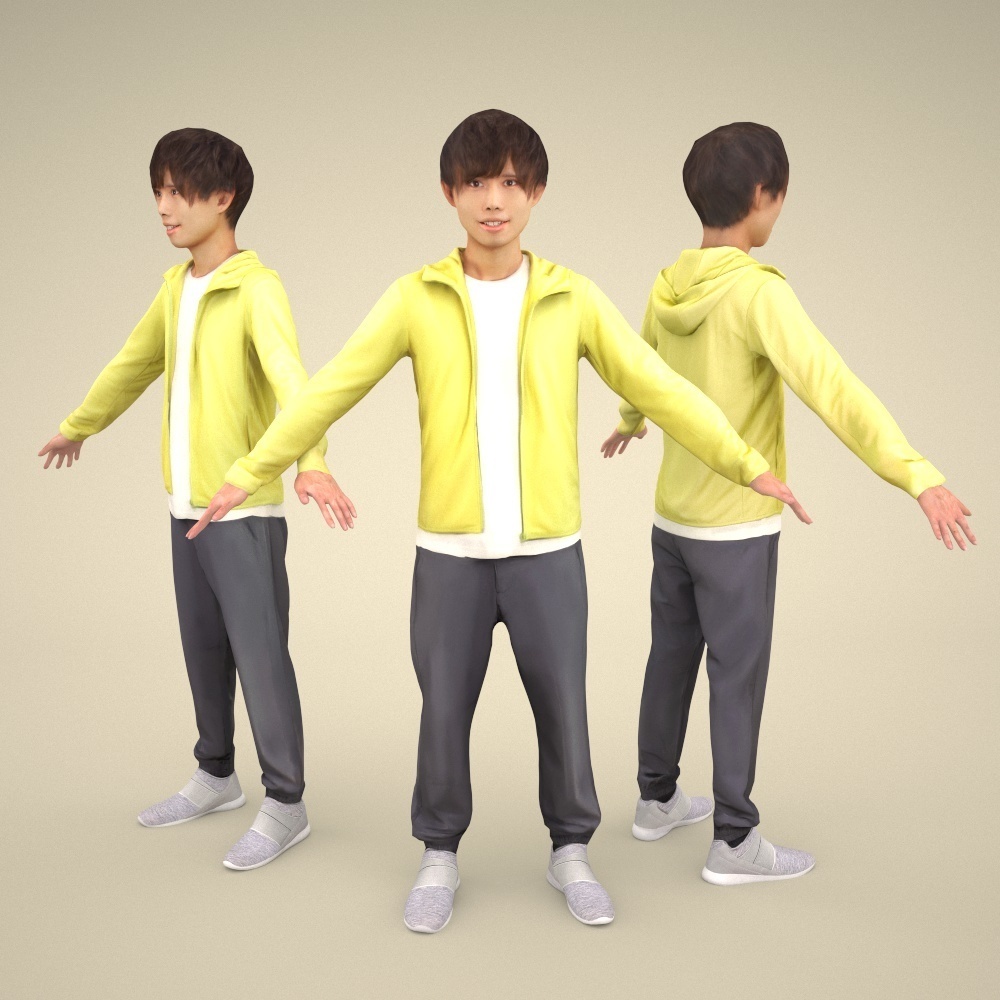 3D人モデルAポーズ10体セット Apose-set-002