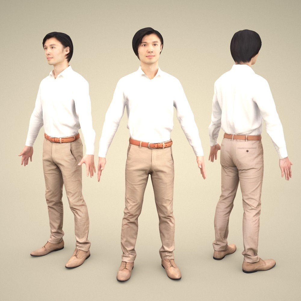 3D人モデルAポーズ10体セット Apose-set-002