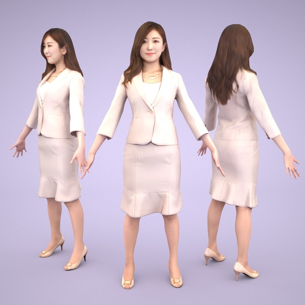 3D人モデルAポーズ10体セット Apose-set-001