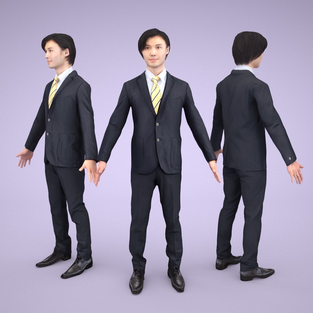 3D人モデルAポーズ10体セット Apose-set-001