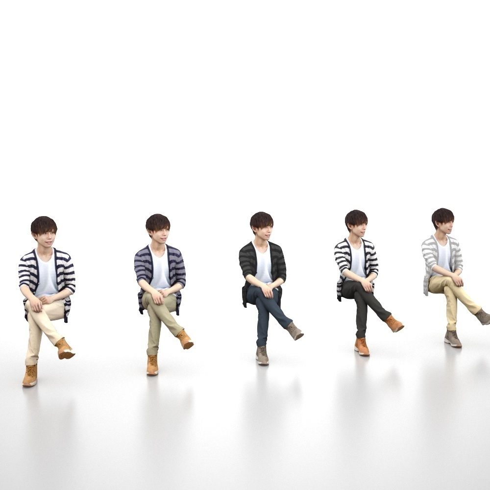 3D人物素材ポーズド 035_Toru