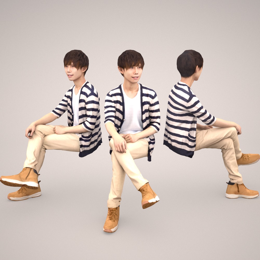 3D人物素材ポーズド 035_Toru