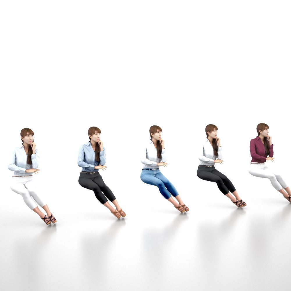 3D人物素材ポーズド 009_Rika