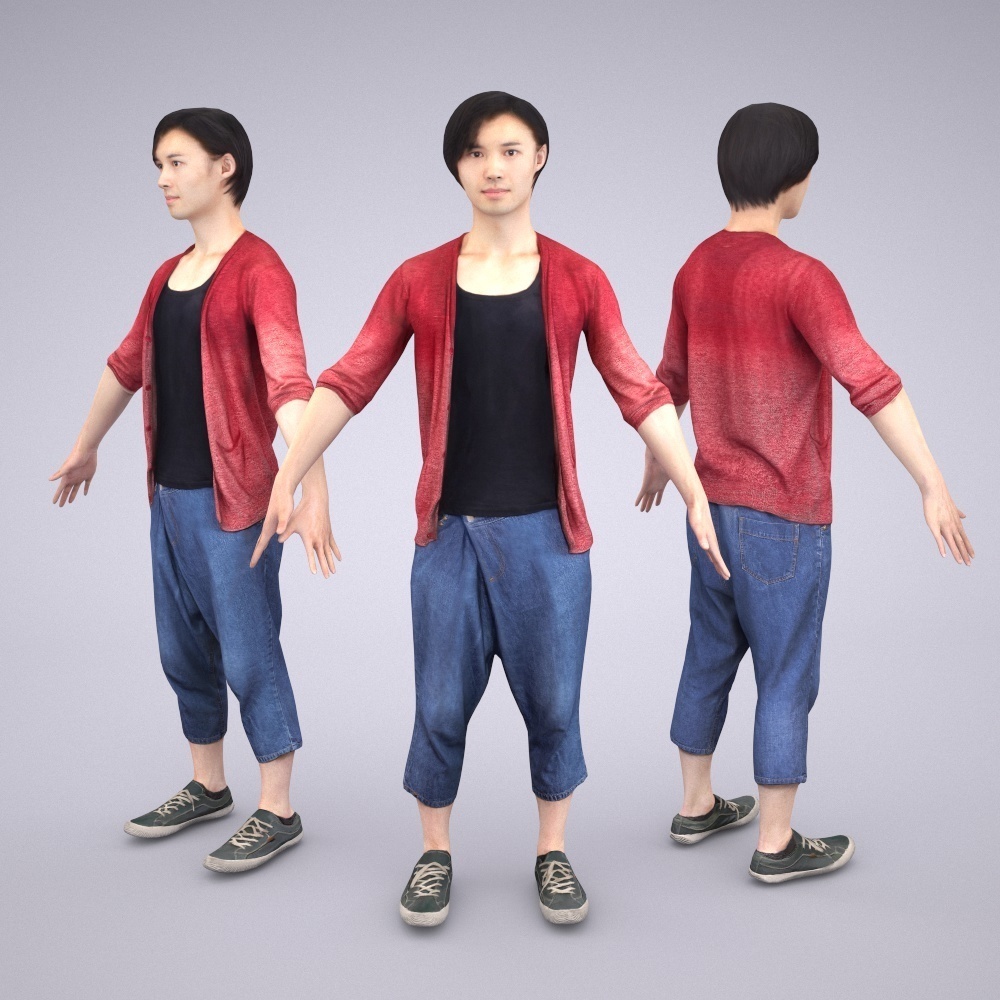 3D人モデルAポーズ10体セット Apose-set-005