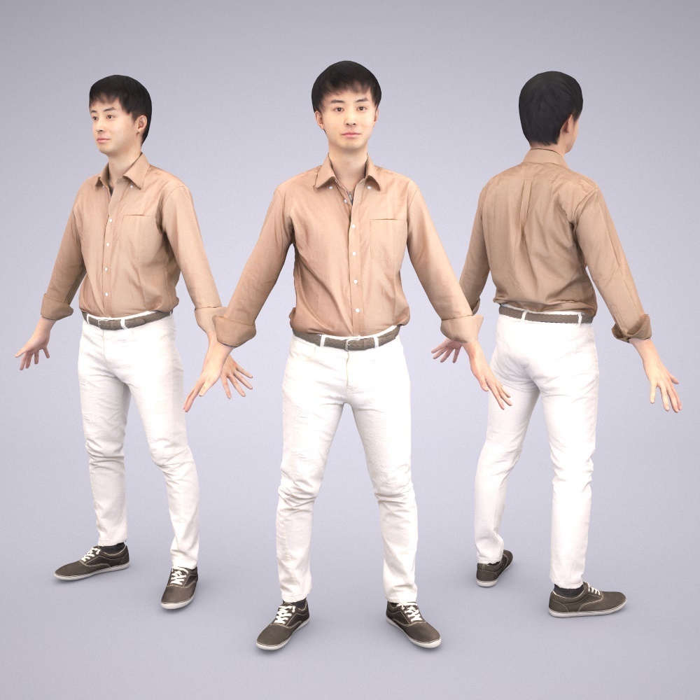 3D人モデルAポーズ10体セット Apose-set-005