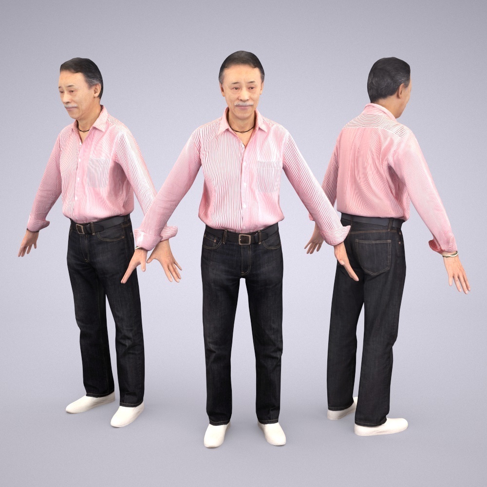 3D人モデルAポーズ10体セット Apose-set-005