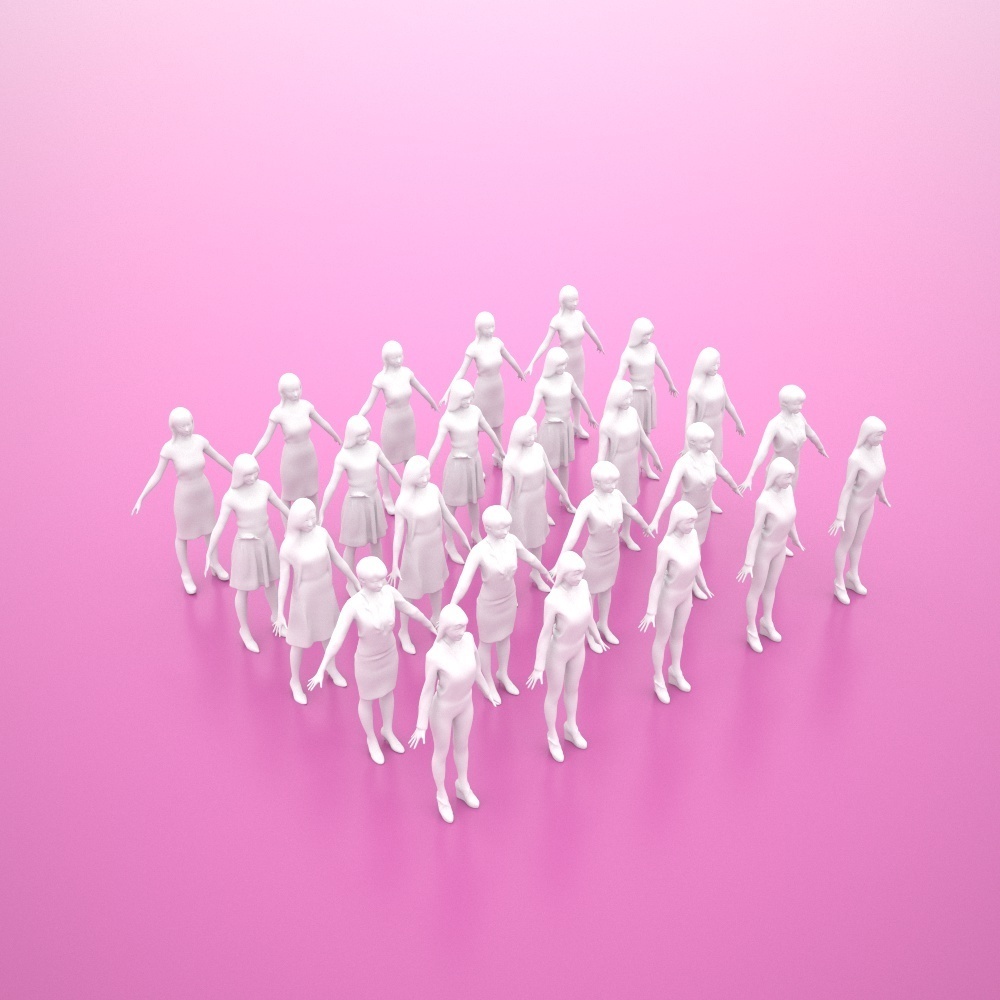 3D人モデルAポーズ5体セット Apose-set-006