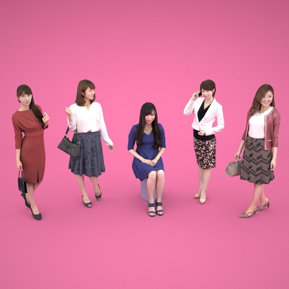 3D人物素材-ポーズド 5個セット 006_Posed-set