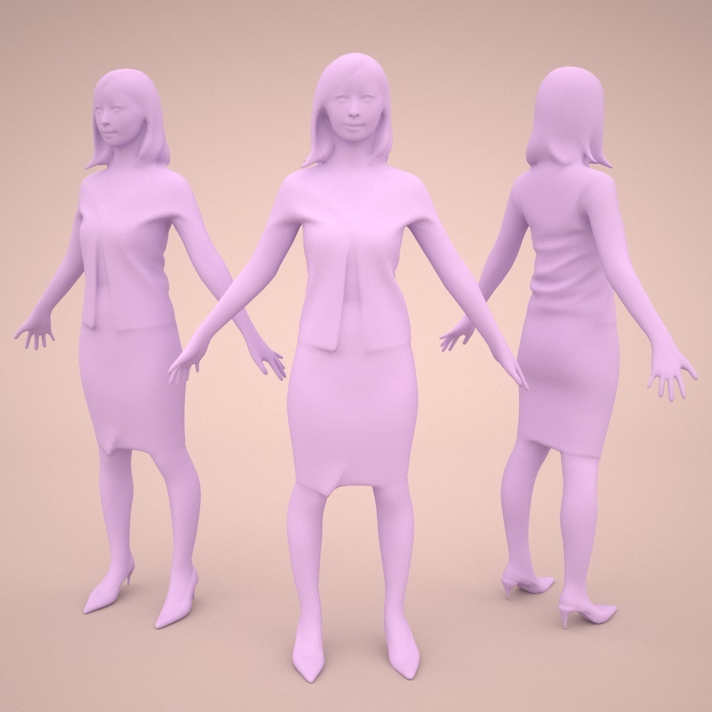 アニメーション付の3D人モデル 098_Aya