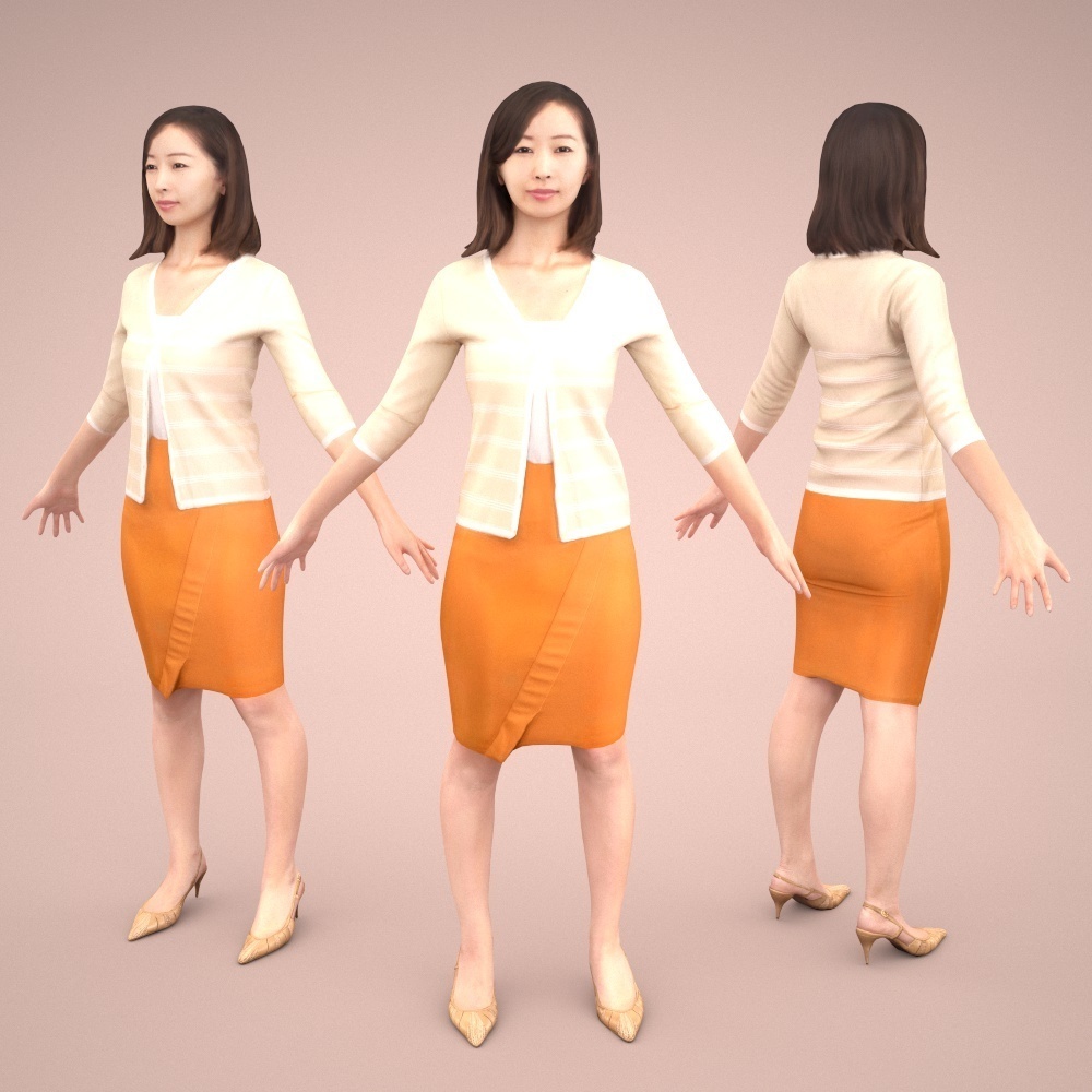 アニメーション付の3D人モデル 098_Aya