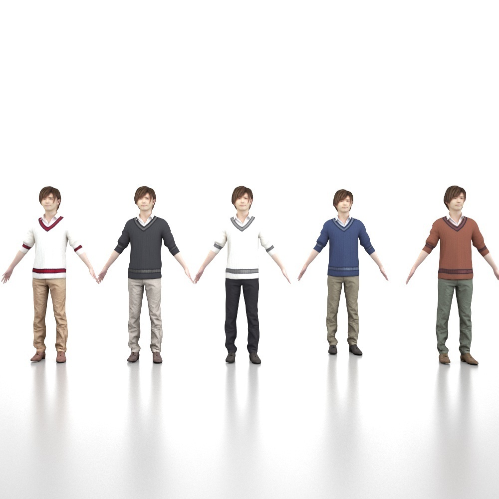 アニメーション付の3D人モデル 090_Ren