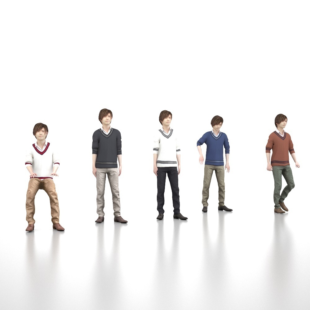 アニメーション付の3D人モデル 090_Ren