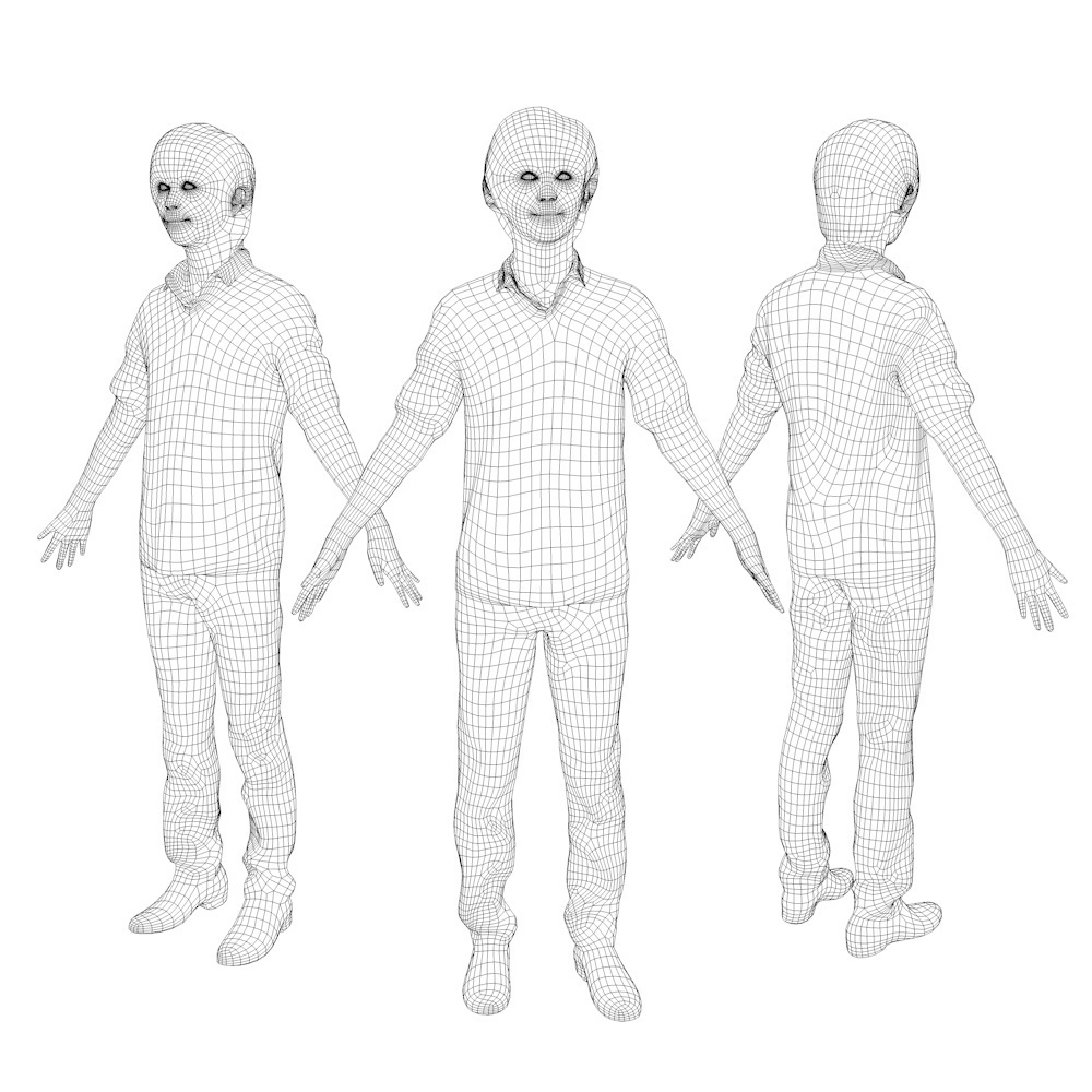 アニメーション付の3D人モデル 090_Ren