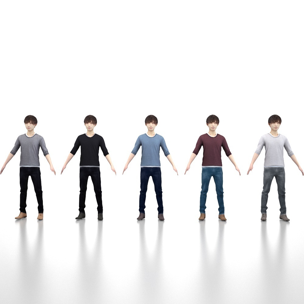 アニメーション付の3D人モデル 038_Toru