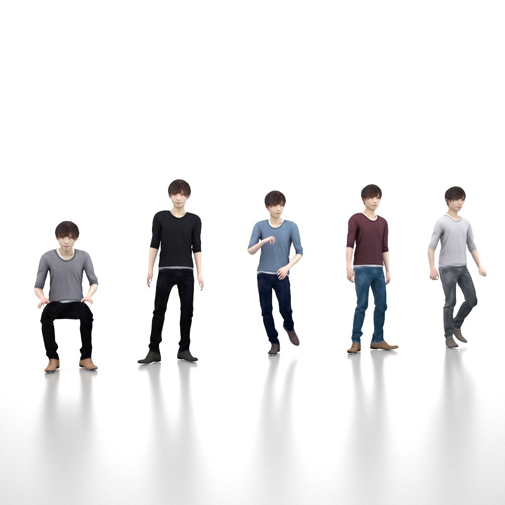 アニメーション付の3D人モデル 038_Toru