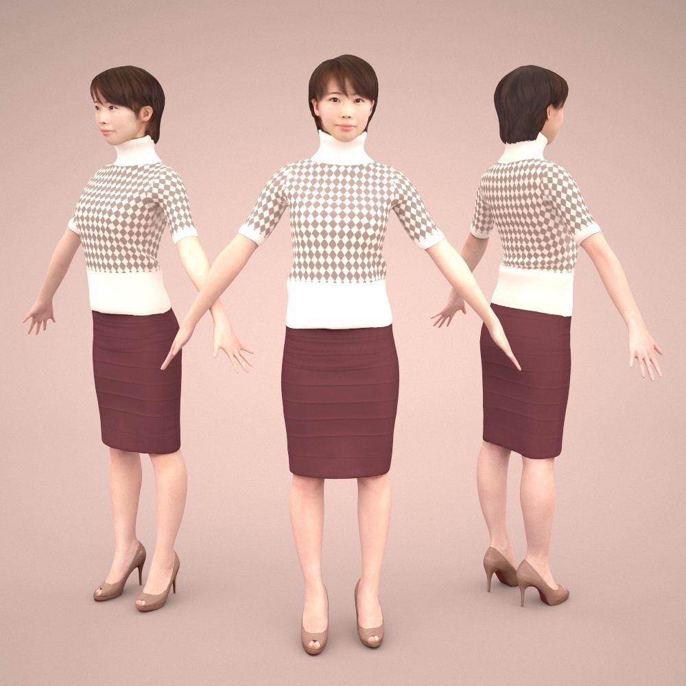 アニメーション付の3D人モデル 026_Haru