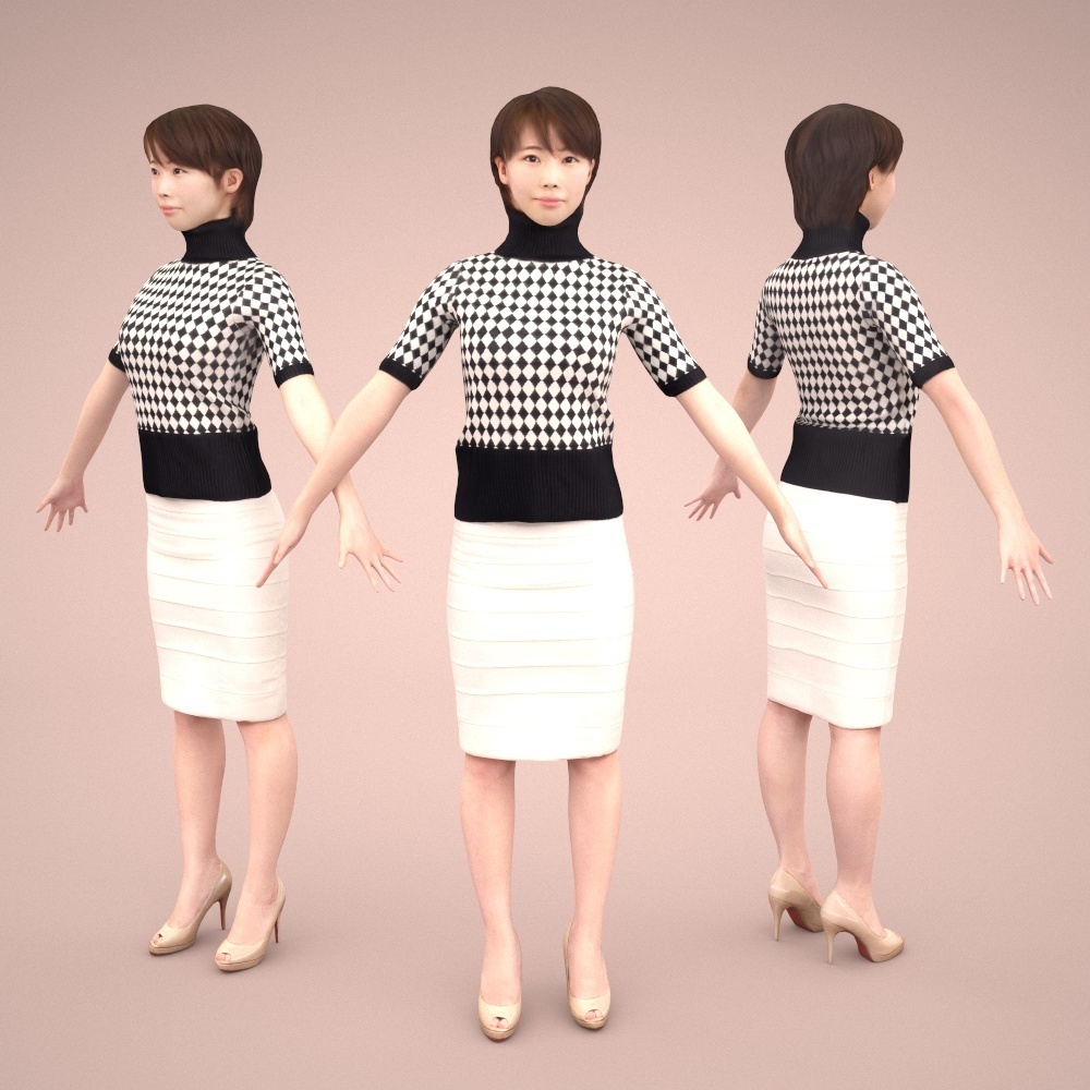 アニメーション付の3D人モデル 026_Haru