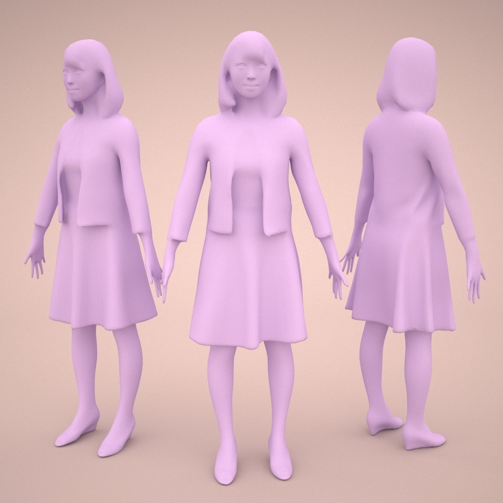 アニメーション付の3D人モデル 016_Kana