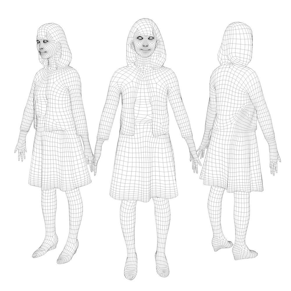 アニメーション付の3D人モデル 016_Kana