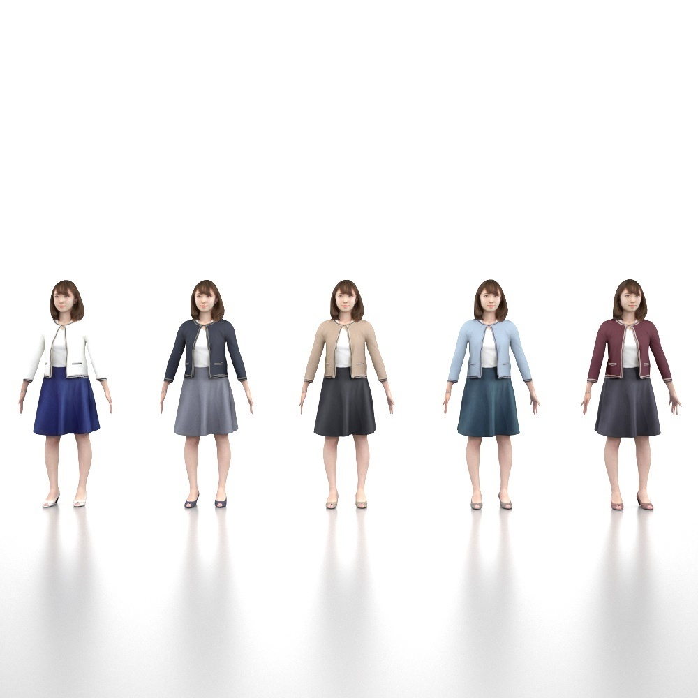 アニメーション付の3D人モデル 016_Kana