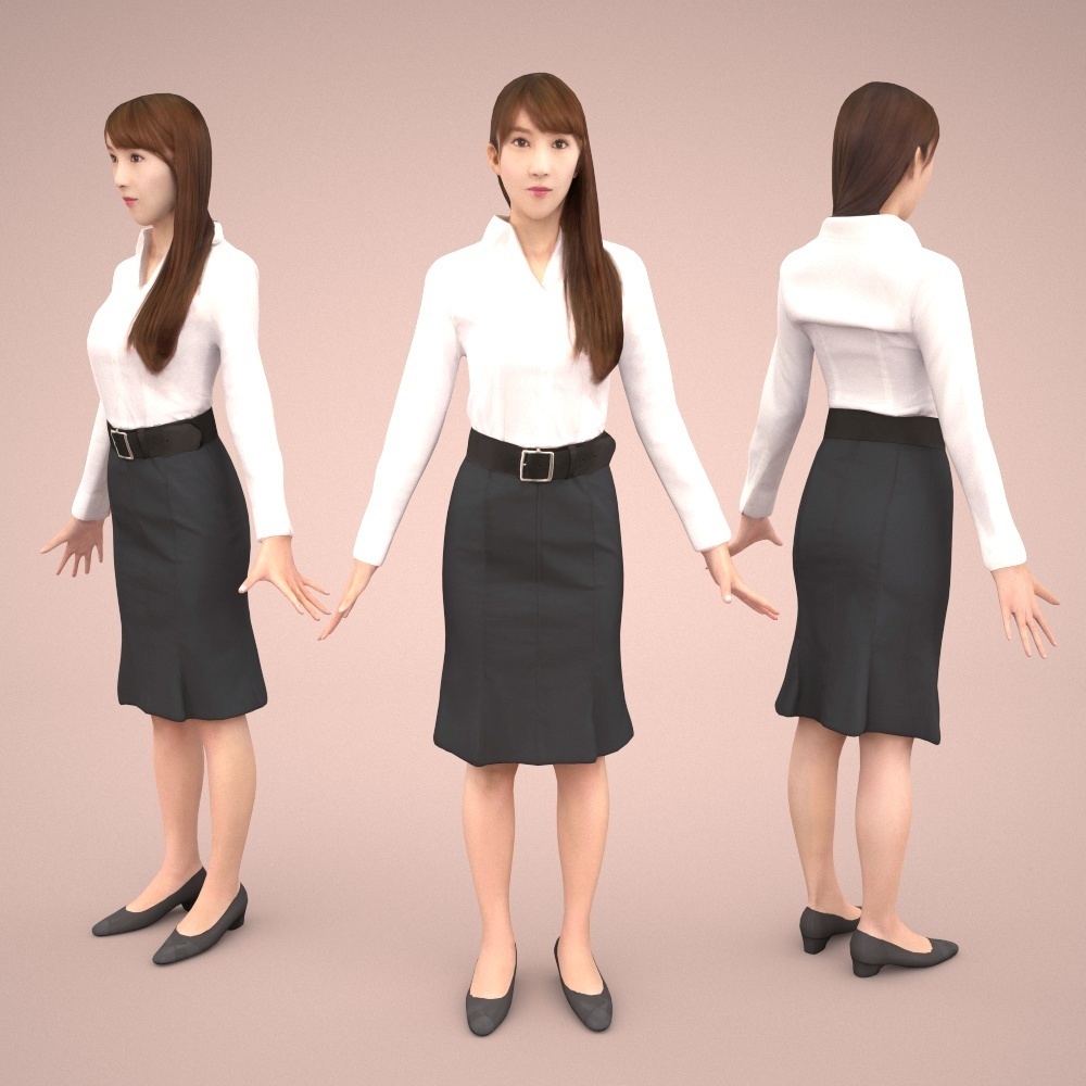アニメーション付の3D人モデル 008_Rika