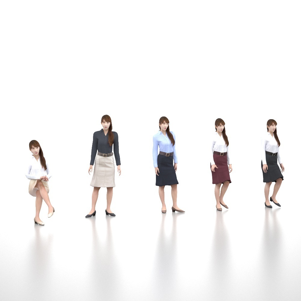 アニメーション付の3D人モデル 008_Rika