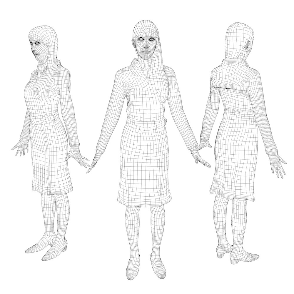 アニメーション付の3D人モデル 008_Rika