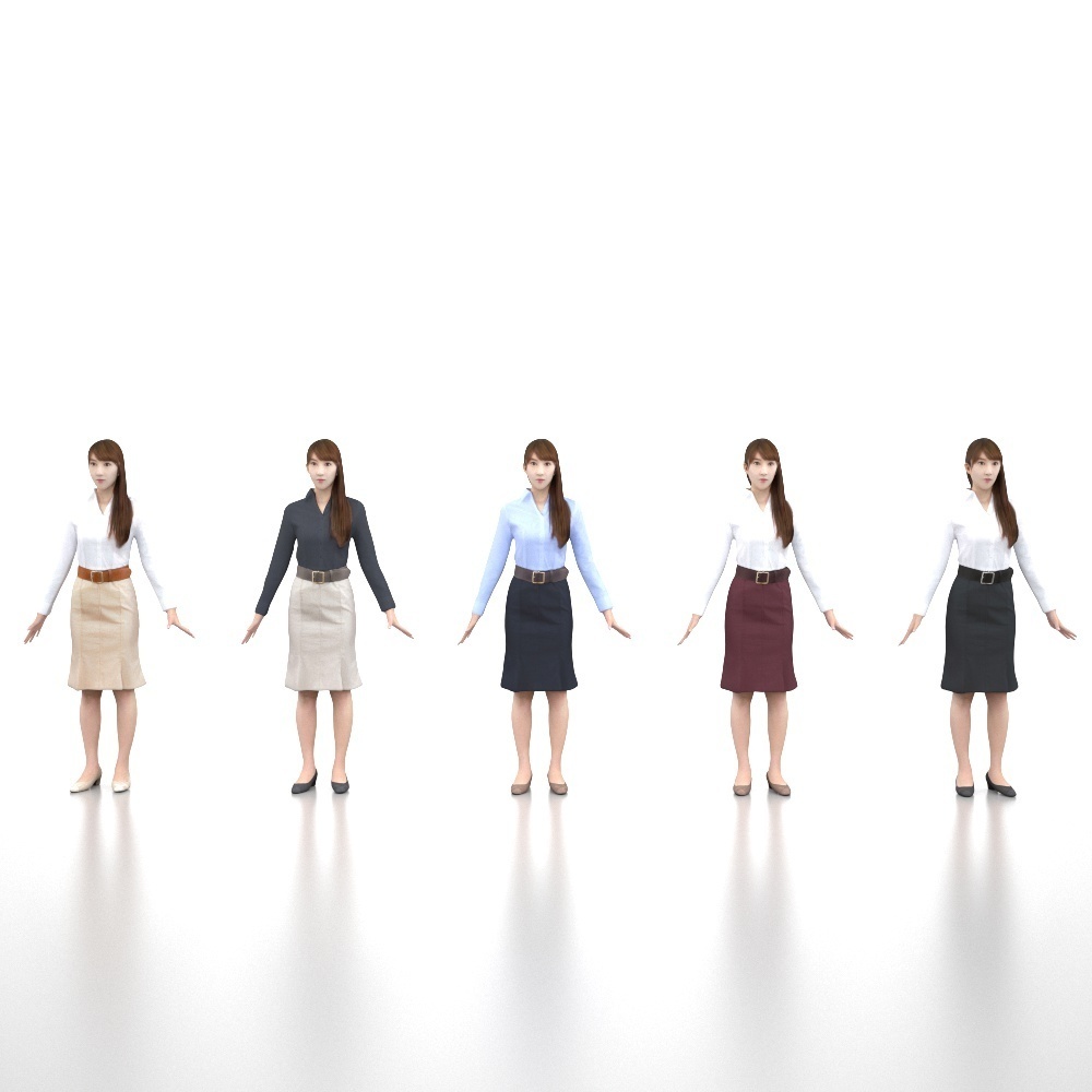 アニメーション付の3D人モデル 008_Rika