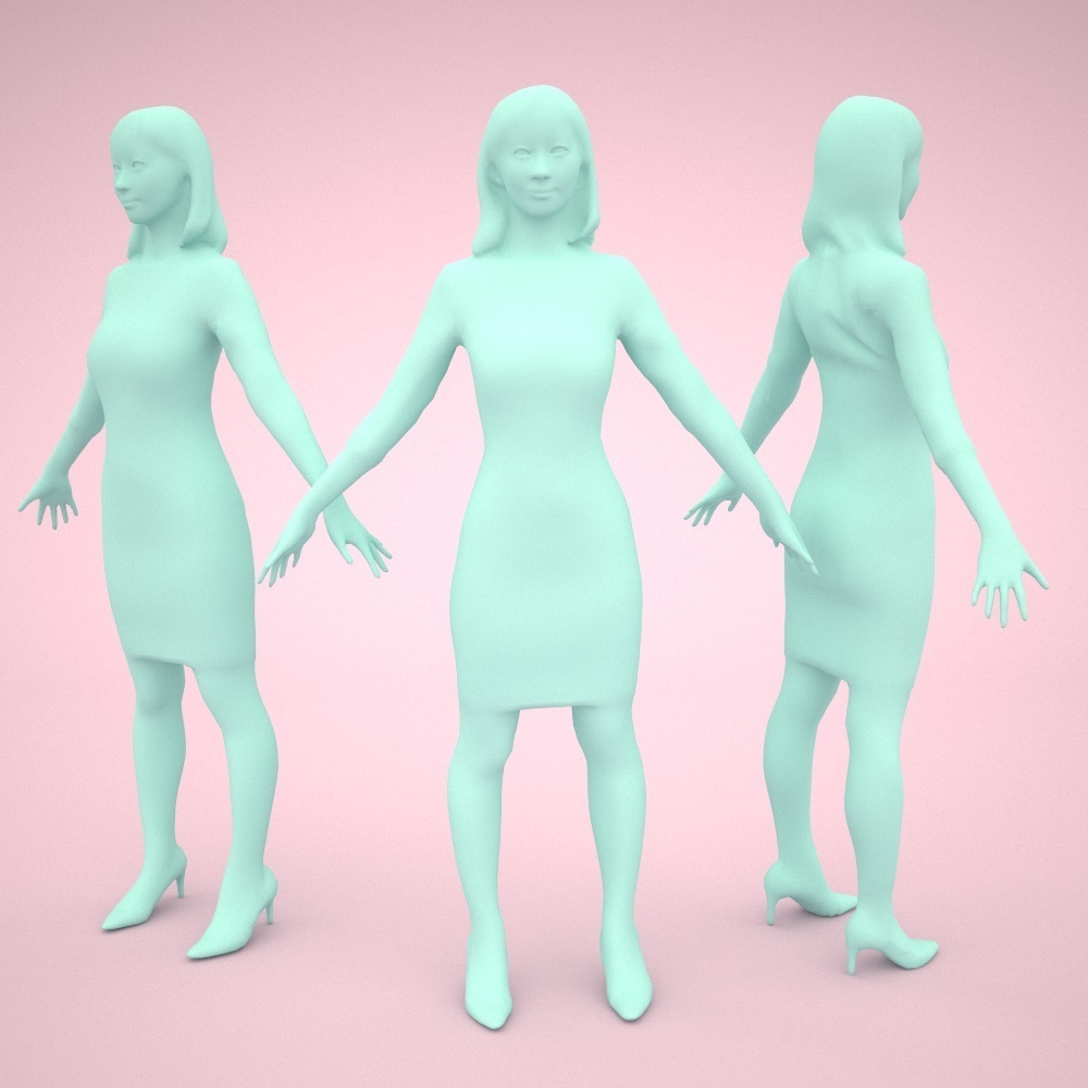 アニメーション付の3D人モデル 096_Aya