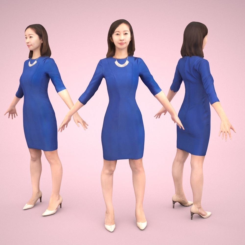 アニメーション付の3D人モデル 096_Aya