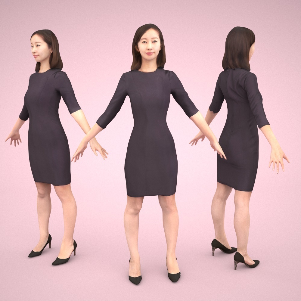 アニメーション付の3D人モデル 096_Aya