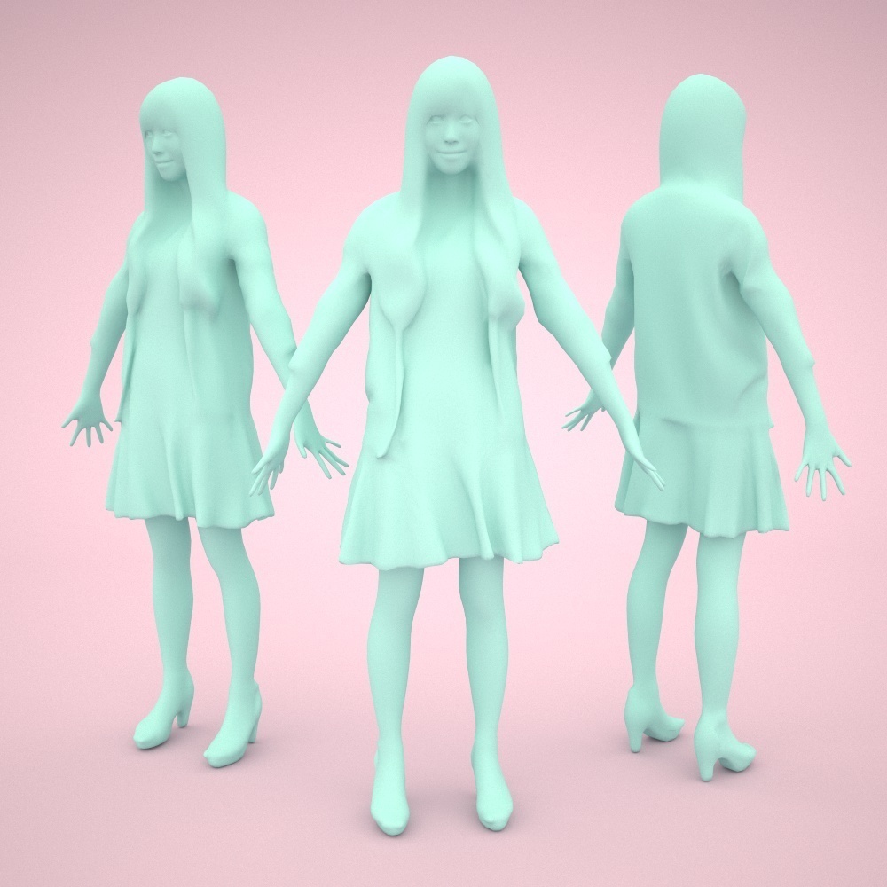 アニメーション付の3D人モデル 072_Yui