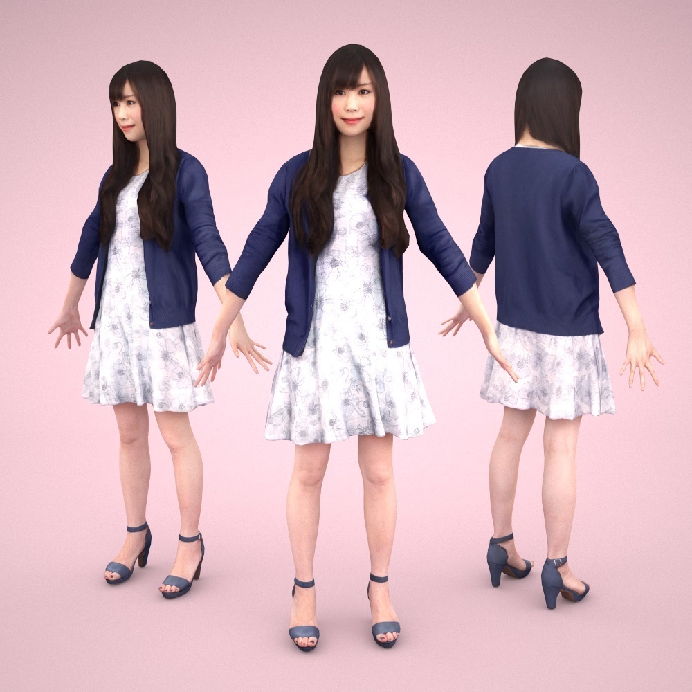 アニメーション付の3D人モデル 072_Yui