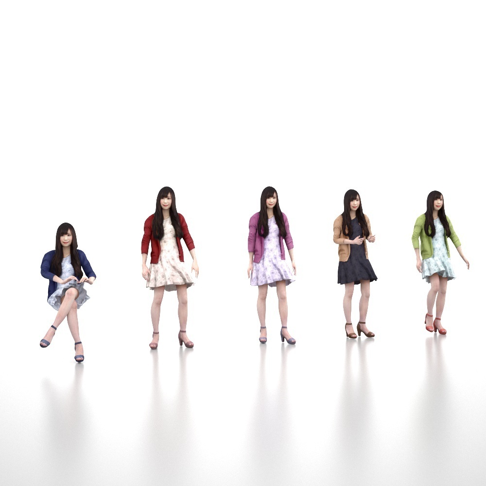 アニメーション付の3D人モデル 072_Yui