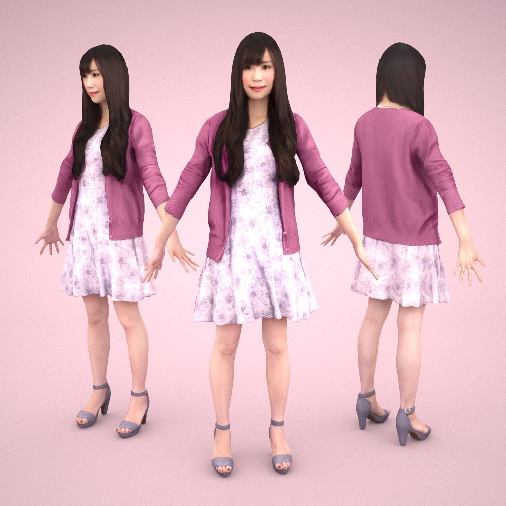 アニメーション付の3D人モデル 072_Yui