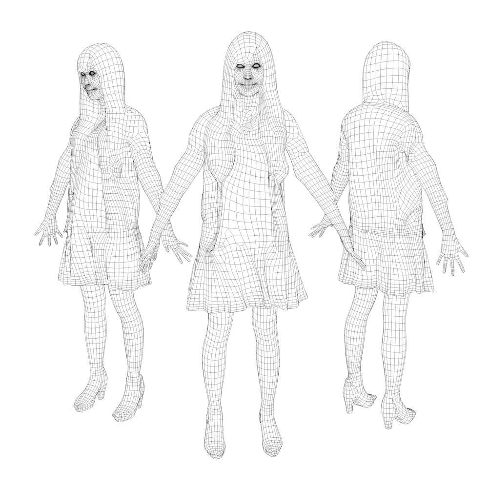 アニメーション付の3D人モデル 072_Yui