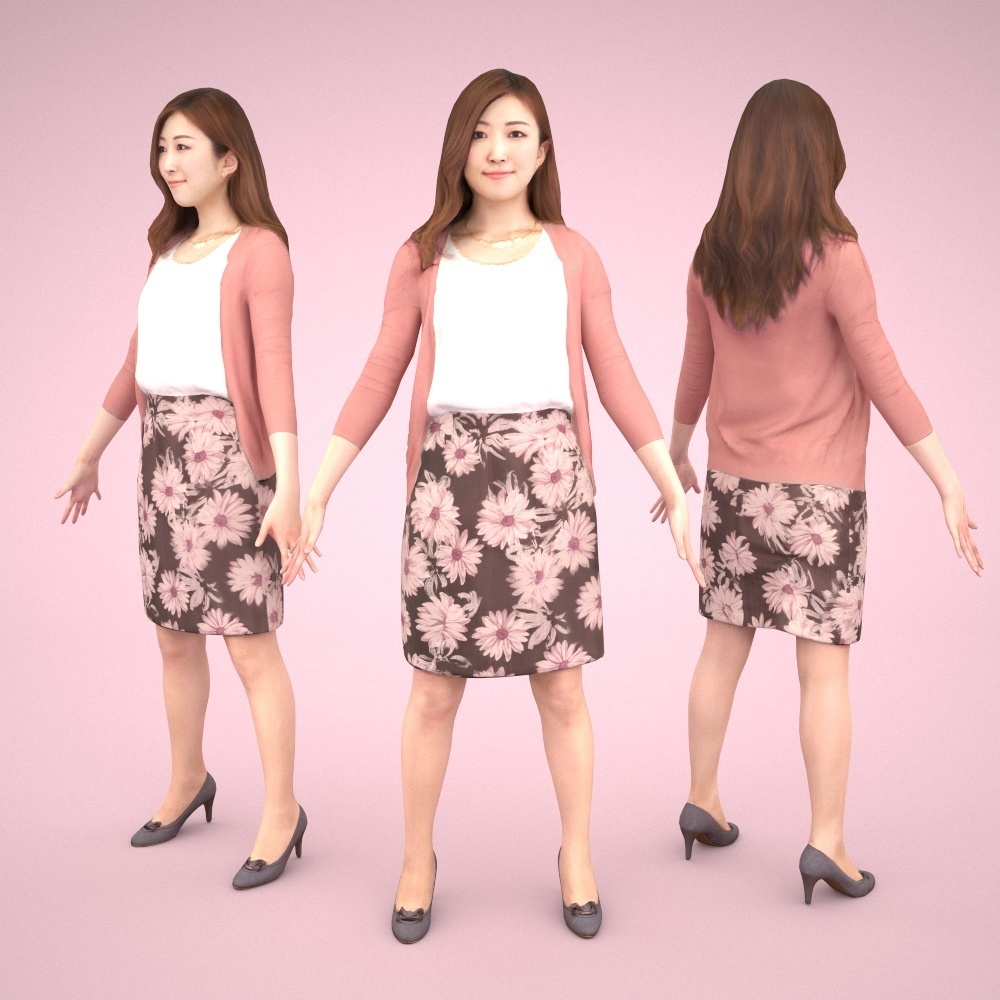 アニメーション付の3D人モデル 054_Mao