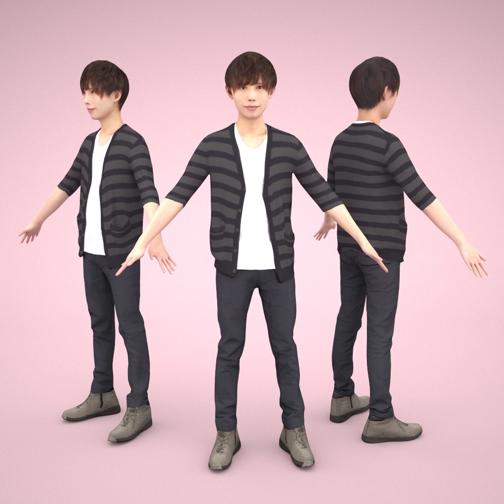 アニメーション付の3D人モデル 036_Toru